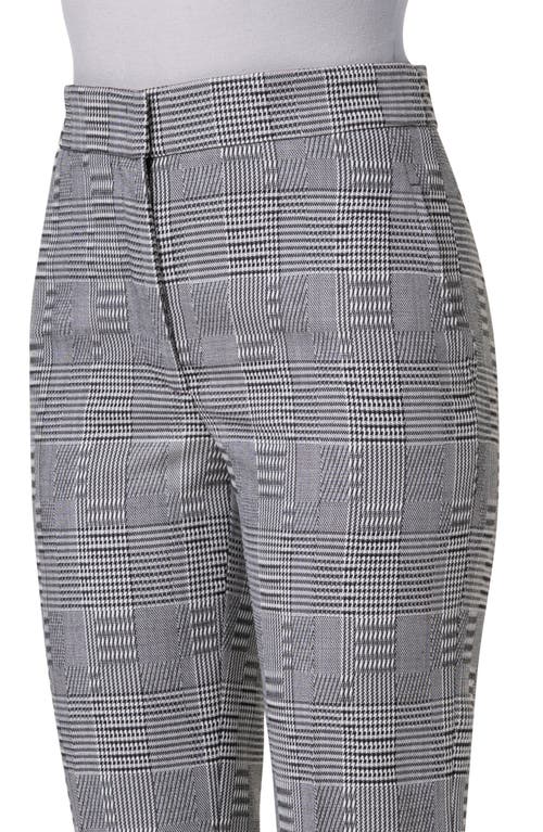 Akris Punto Chio Blurred Glencheck Wool Straight-leg Pants In Black-cream