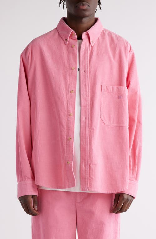 Acne Studios Cotton Corduroy Button-down Shirt In Tango Pink