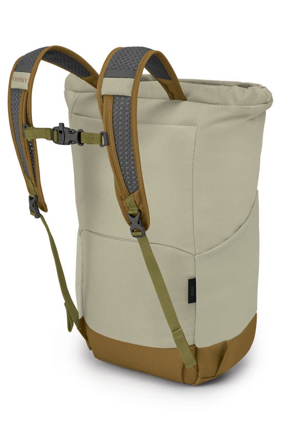 Shop Osprey Daylite Water Repellent Tote Pack In Meadow Gray/ Histosol Brown
