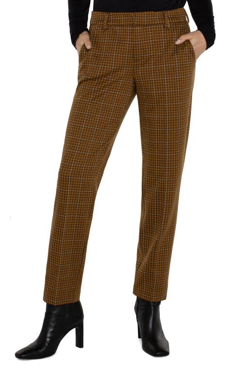 Shop Liverpool Los Angeles Kelsey Check Pants In Black/tan Checkered