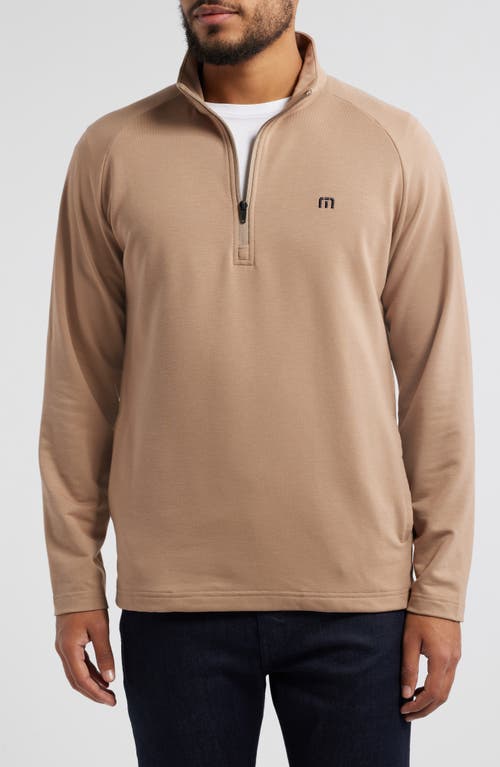 TravisMathew Valiant Quarter Zip Pullover in Portabella 