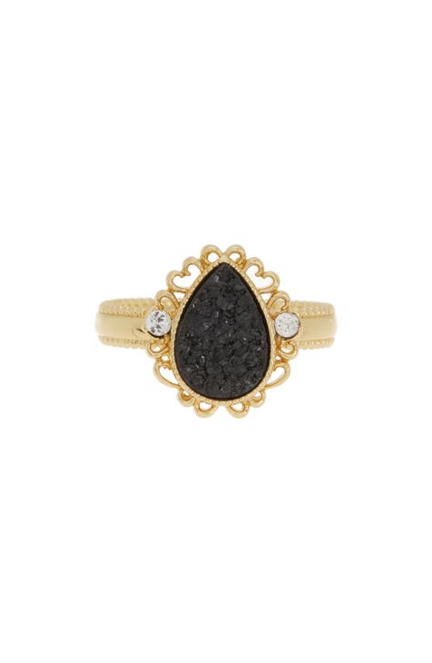 Druzy with Halo Ring - Size 8