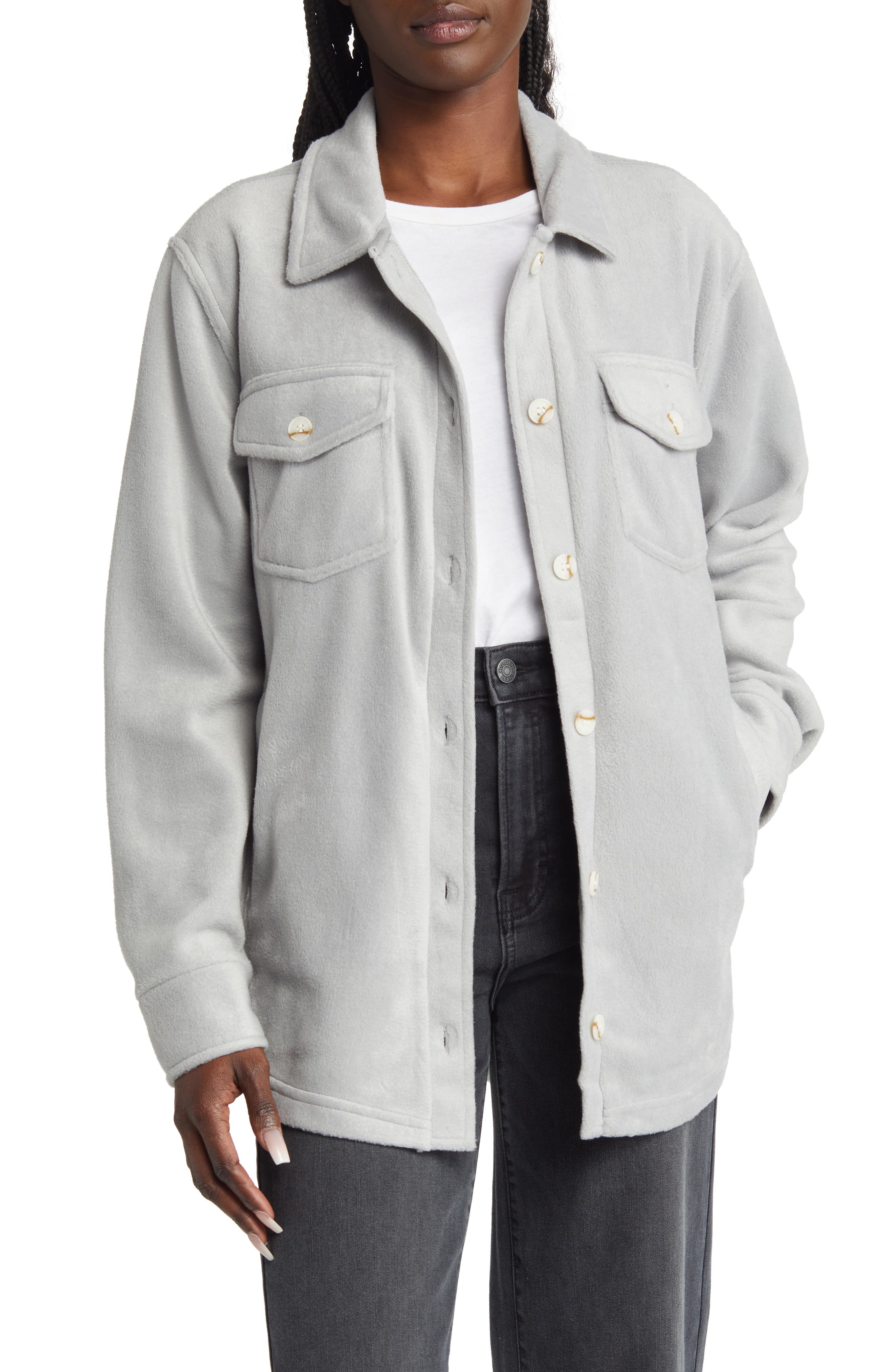 Thread & Supply Plaid Polar Fleece Shacket Nordstrom