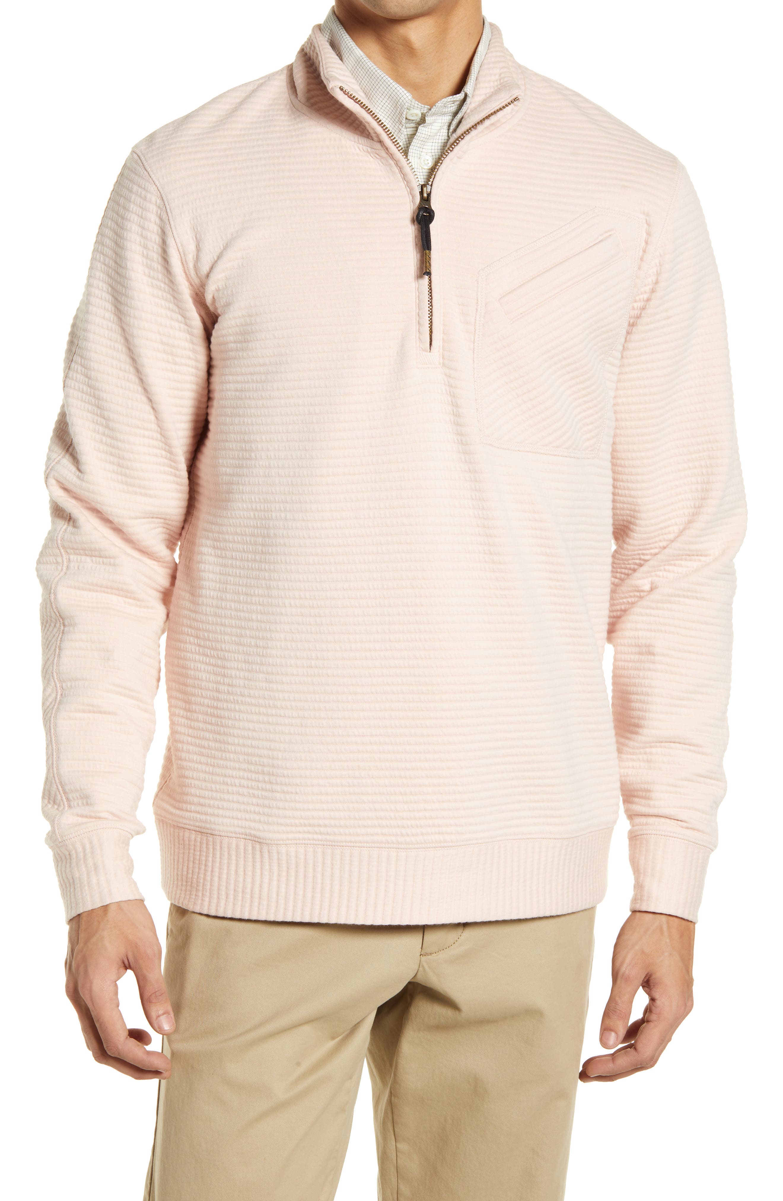 pink quarter zip