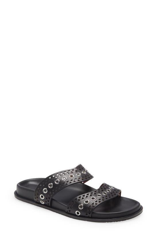 Alaïa Eyelet Detail Sandals In 999 Noir