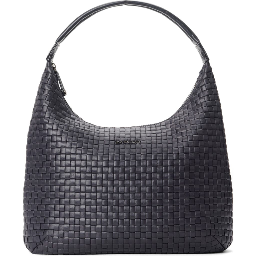Mz Wallace Large Woven Shoulder Bag In Black