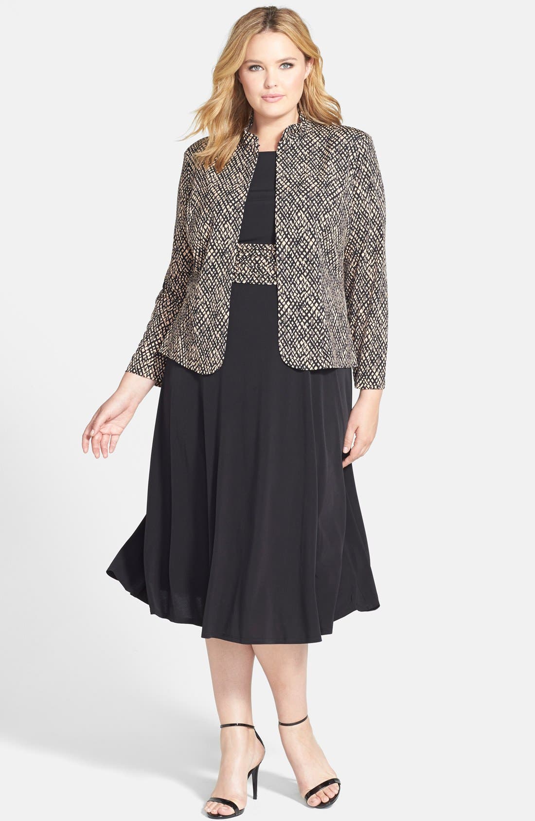 Jessica Howard Ruched Waist Dress & Jacket (Plus Size) Nordstrom