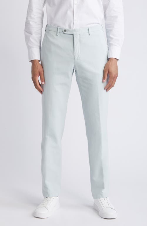 Parker Flat Front Stretch Pants in Light Pastel Green