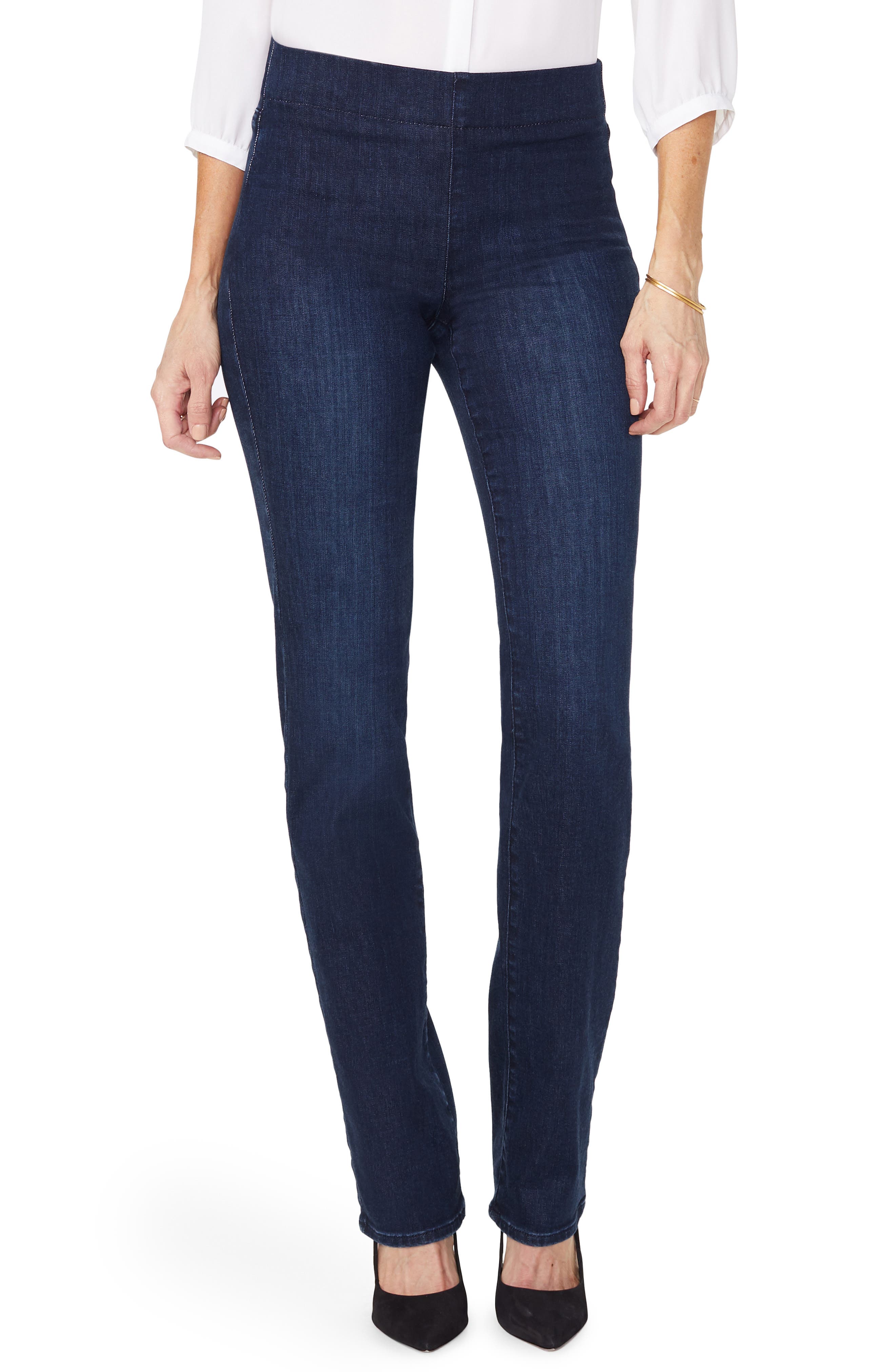 womens straight leg pull on jeans