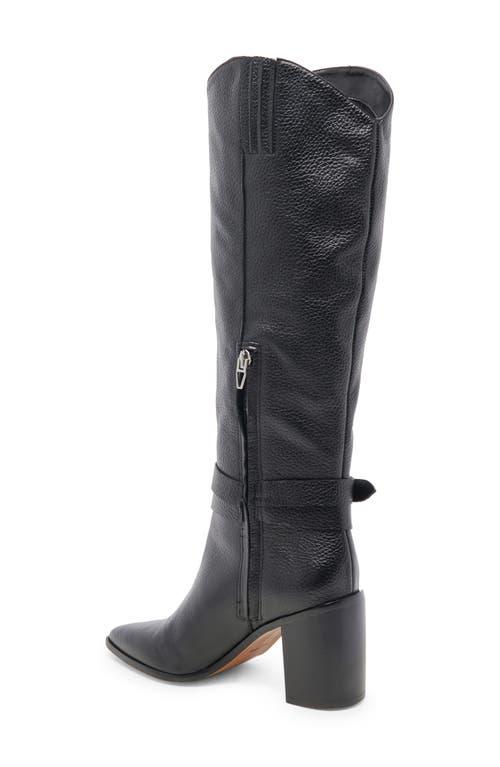 Shop Dolce Vita Tyrone Pointed Toe Knee High Boot In Black Leather