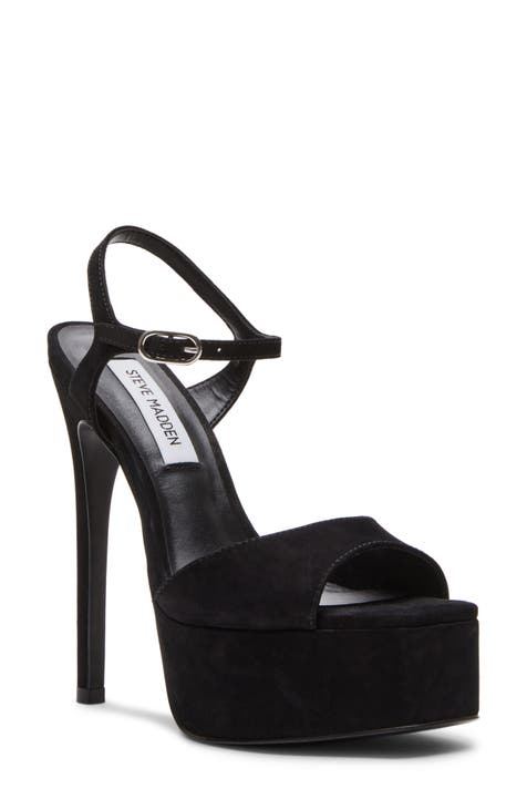 Black platform stiletto heels best sale