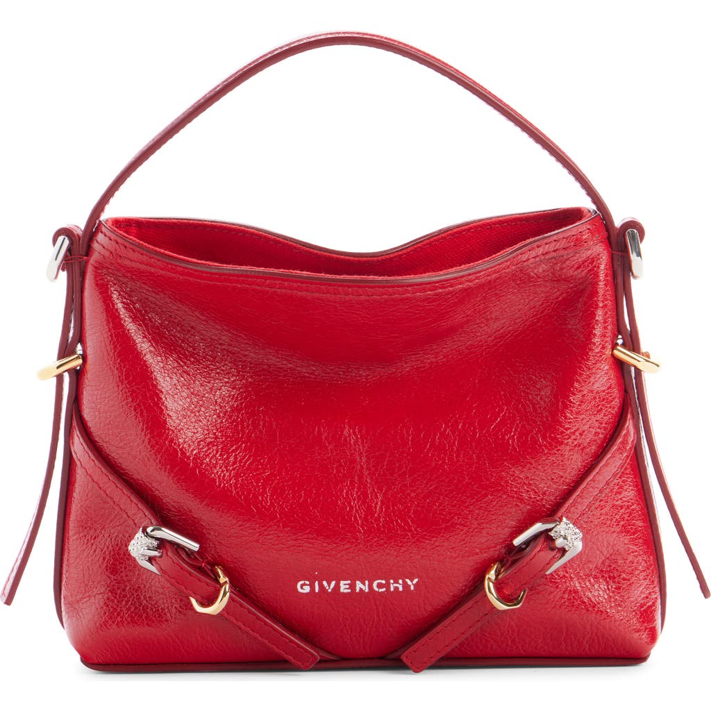 Givenchy Nano Voyou Bag In Leather In Vermillon