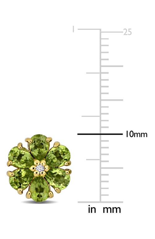 Delmar Semiprecious Stone & White Topaz Floral Stud Earrings In Green