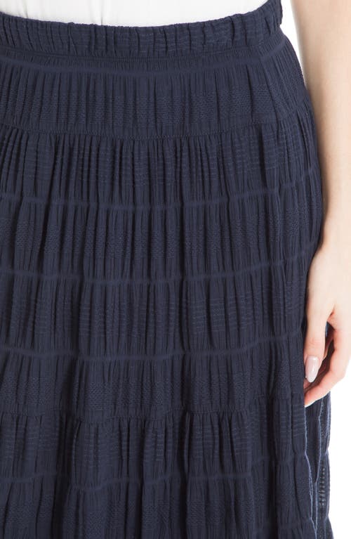Max Studio Textured Midi Skirt In Navy-navy