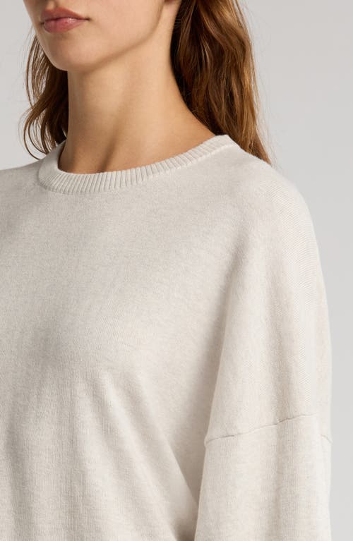 Shop Papinelle Crewneck Cotton & Cashmere Sweater In Ecru