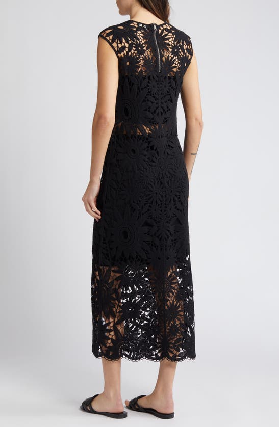 Shop Ted Baker Corha Floral Cotton Lace Midi Dress In Black