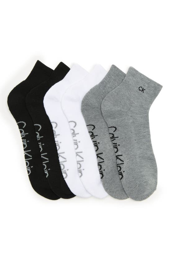 Calvin Klein 3-pack Micro Cushion No-show Socks In Grey Assorted