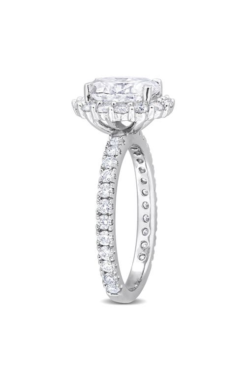 Delmar Sterling Silver Created Moissanite Engagement Style Ring In White/silver