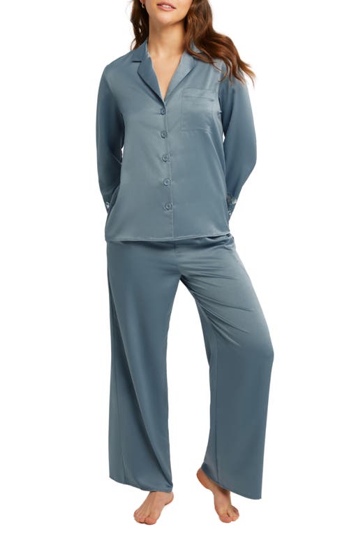 Shop Rya Collection Zinnia Charmeuse Pajamas In Chateau Blue