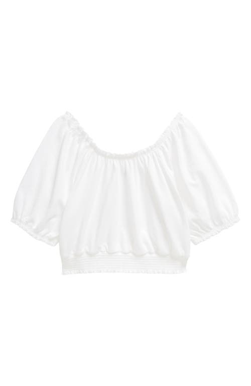 Mini Boden Kids' Cotton Bubble Top White at Nordstrom,