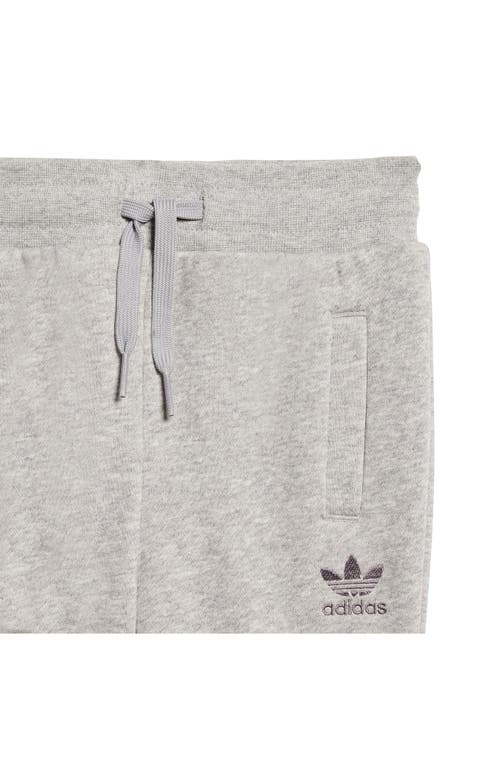 Adidas Originals Adidas Trefoil Essentials Crewneck Sweatshirt & Joggers Set In Medium Grey Heather