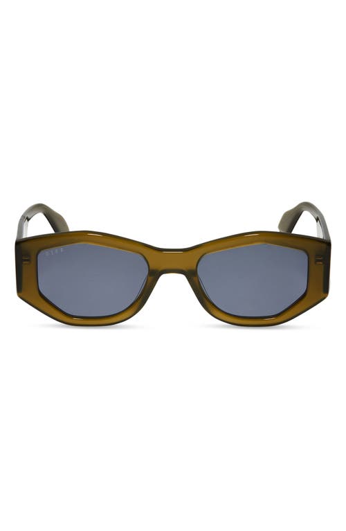 Shop Diff Zoe 52mm Polarized Oval Sunglasses In Rich Olive