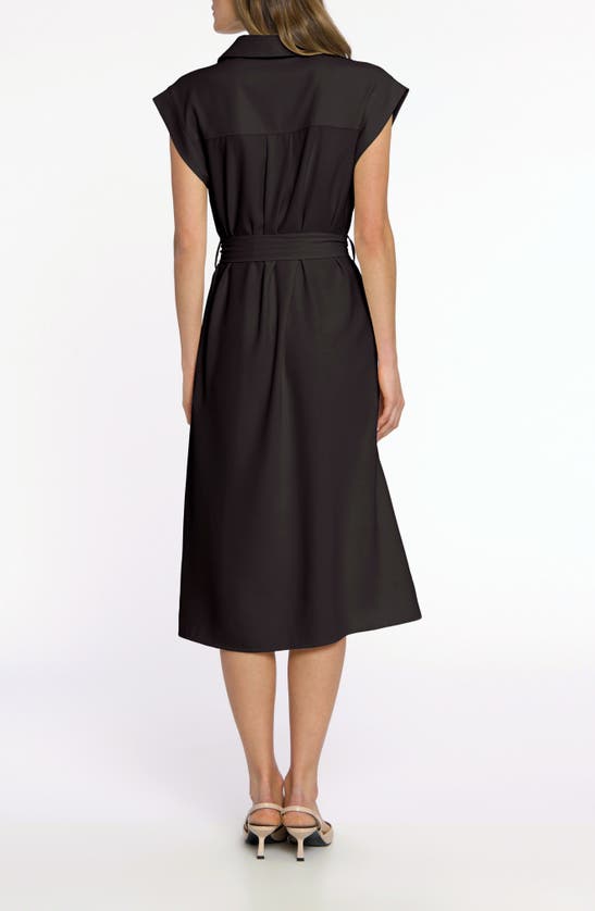 Shop Luxely Marigold Belted Midi Shirtdress In Meteorite