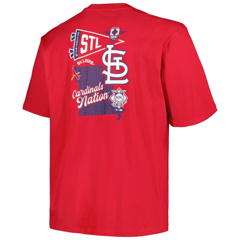 Shop Profile Red St. Louis Cardinals Big & Tall Split Zone T-shirt