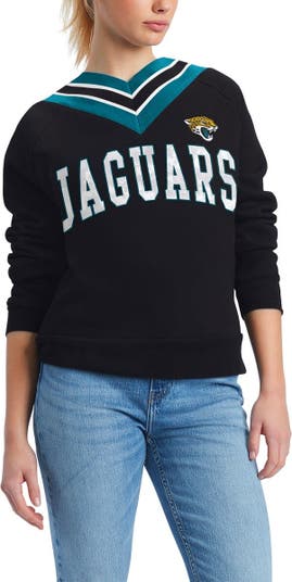 Tommy Hilfiger Women's Tommy Hilfiger Black Jacksonville Jaguars Heidi  V-Neck Pullover Sweatshirt