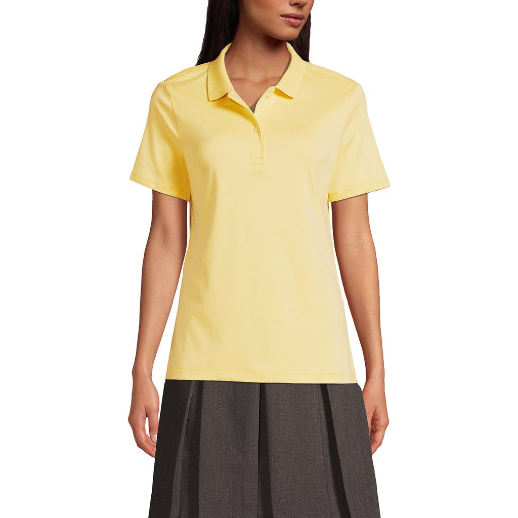 Lands' End School Uniform Short Sleeve Feminine Fit Interlock Polo Shirt In Maize