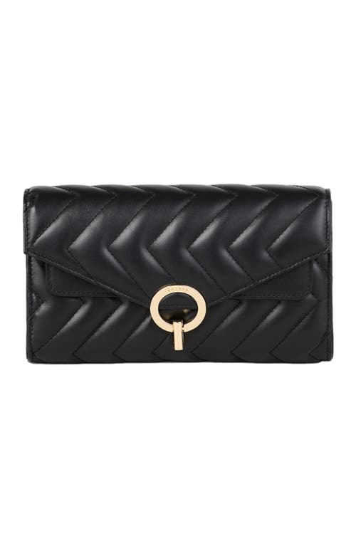 Shop Sandro Leather Crossbody Clutch Bag In Black