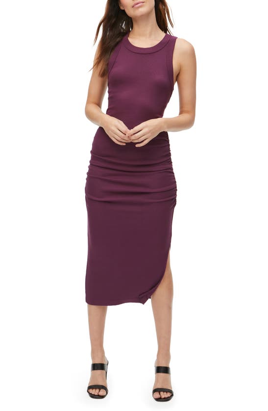 Michael Stars Wren Sleeveless Side Slit Knit Midi Dress In Plum