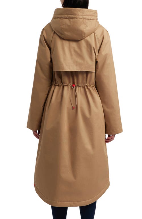 Shop Hunter Jane Canvas Padded Longline Coat In British Tan