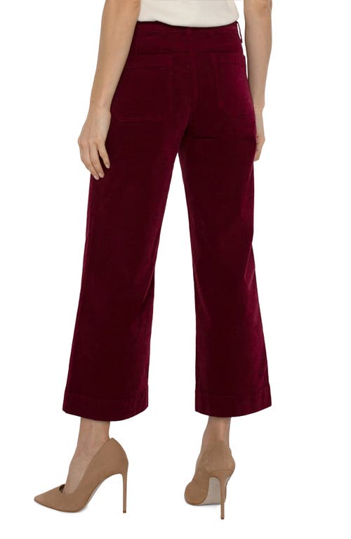 Shop Liverpool Patch Pocket Mid Rise Ankle Wide Leg Corduroy Pants In Ruby