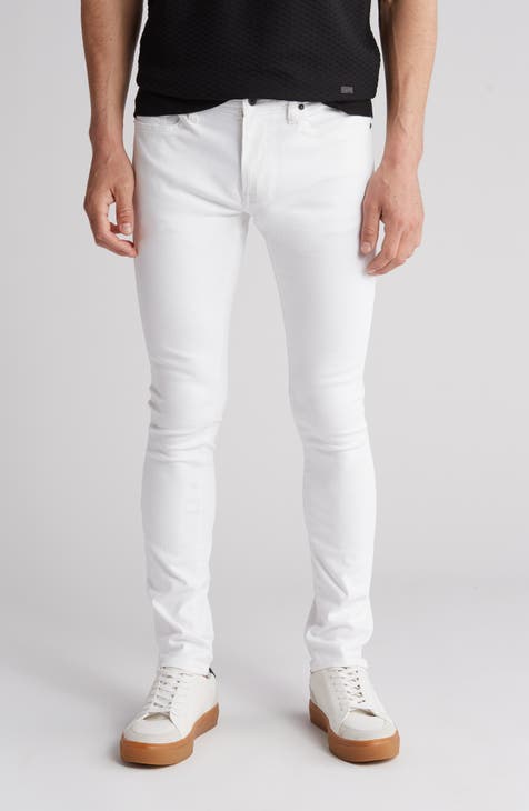 Wight Skinny Straight Leg Jeans (White)