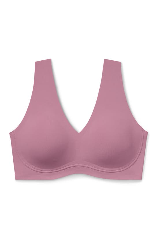 True & Co. True Body Lift Full V-neck Bralette In Dusky Orchid