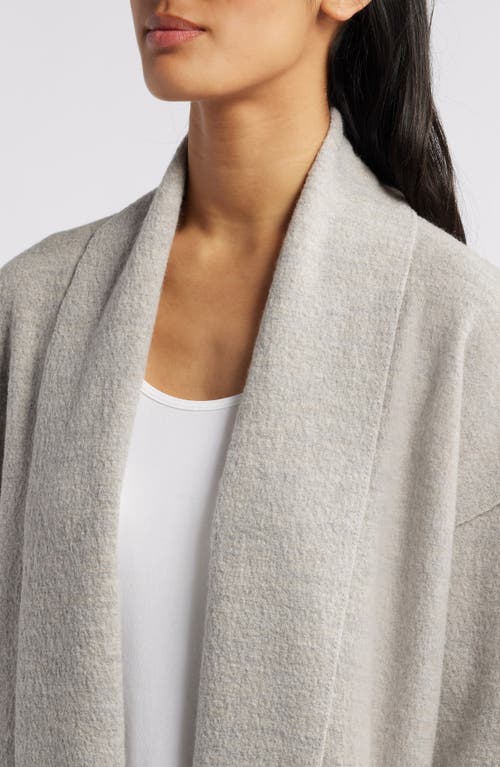 Shop Eileen Fisher High Collar Wool Felted Coat In Dove