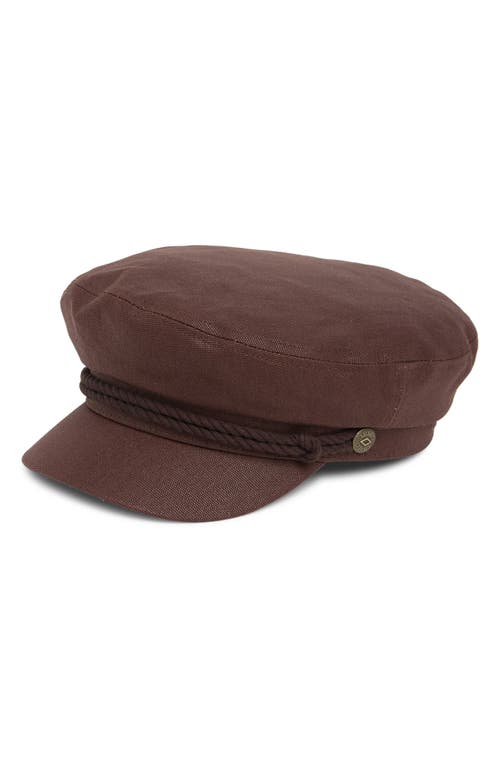 Brixton Fiddler Cotton Newsboy Cap In Burgundy