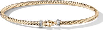 David Yurman Buckle Cable Bracelet with Gold Hook Clasp 3mm – NAGI