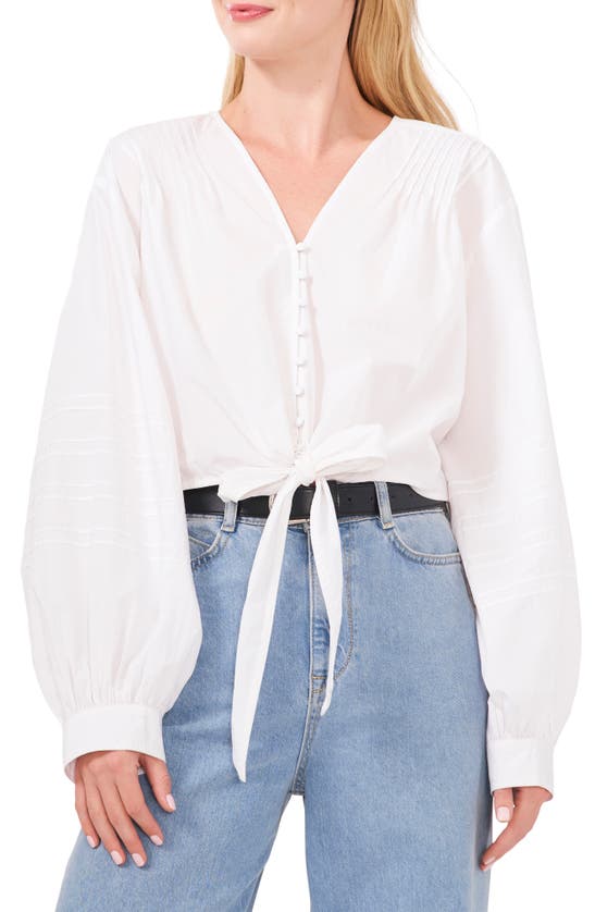 VINCE CAMUTO PINTUCKED TIE WAIST SHIRT