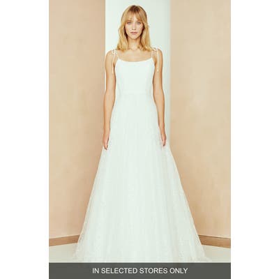 Nouvelle Amsale Zoe Tulle Overskirt Dress, Size - Ivory
