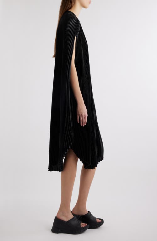 Shop Givenchy Pleated Silk Blend Twill Cape Dress In Black