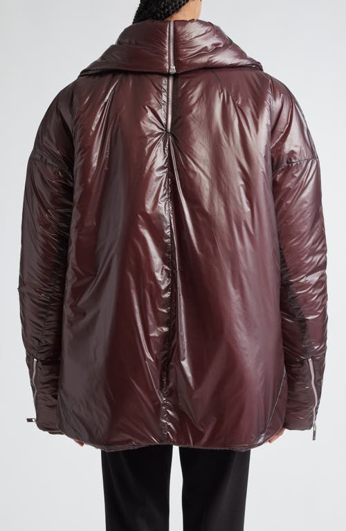 Shop Helmut Lang Apex Down Cocoon Jacket In Burgundy - Qsn