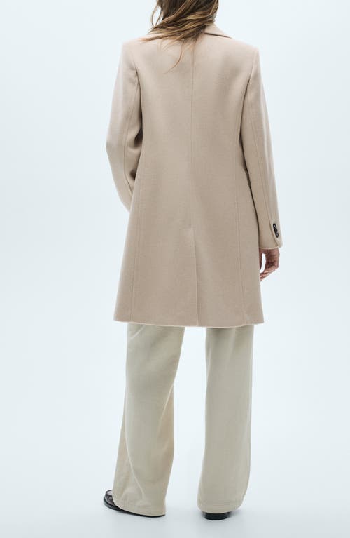 Shop Mango Double Breasted Longline Coat In Light/pastel Grey