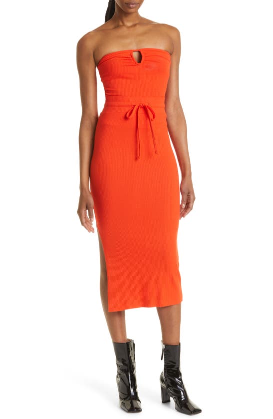 THE RANGE RIBBED MIDI SKIRT