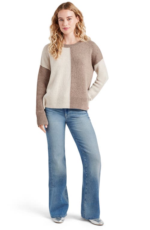 Shop Splendid Amy Colorblock Wool & Cashmere Sweater In Toast/oat