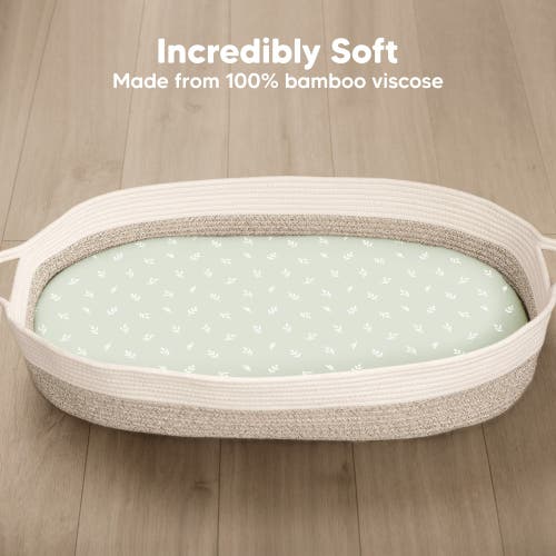 Keababies 2-pack Isla Fitted Bassinet Sheets In Herb