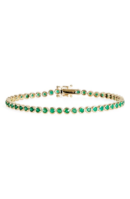 VALANI ATELIER Emerald Tennis Bracelet in Yellow Gold/Emerald at Nordstrom, Size 7