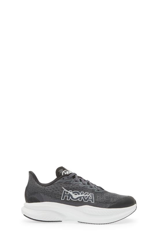 Shop Hoka Kids' Mach 6 Running Shoe In Black/ White