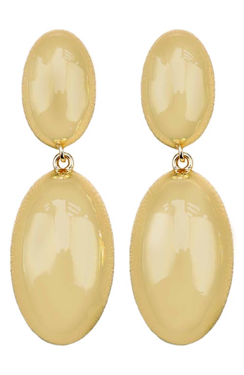 Oval Double Drop Earrings in Gold